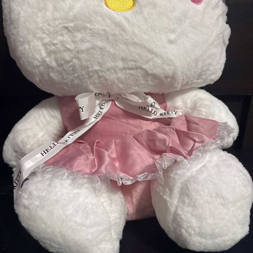 Hello Kitty Large Plush Doll Wearing Pink Dress And Bow Pink Eyes - Picture 3 of 8